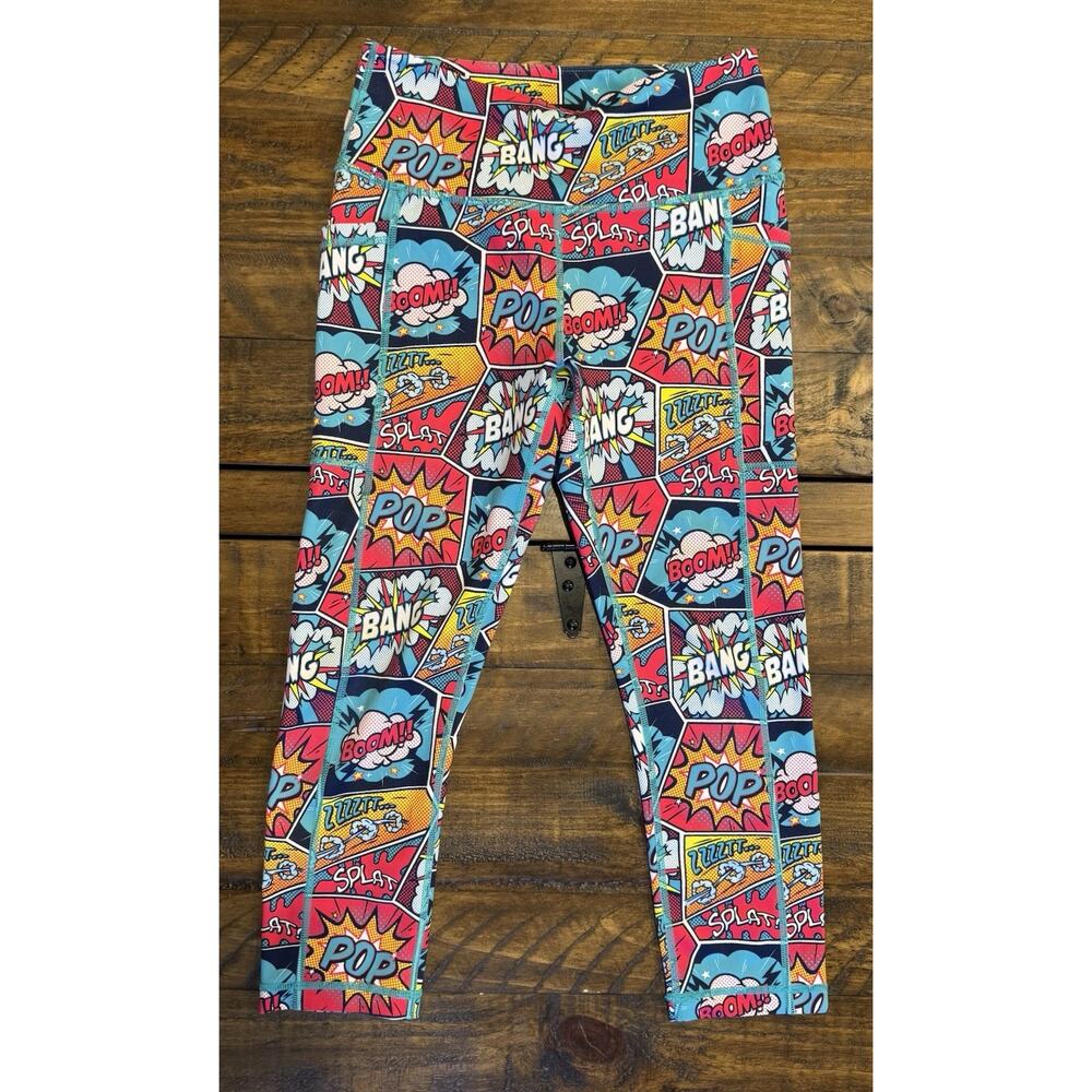 Constantly Varied Gear CVG Cropped Leggings 22" Knockout Comic Women's Size XS